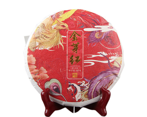 Красный чай Золотой бутон Fengqing Big Golden Bud блин 357гр 2020г 