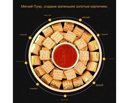 Шу пуэр Сяо Туо Ча Янцзе "Маленький золотой кирпичик Чэньсян" 2018г 100гр